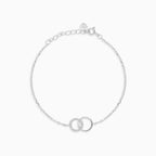 Circle sterling silver chain bracelet