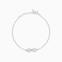 Pulsera de cadena con infinito y plata de ley