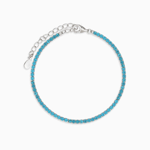 Sterling Silver Blue Topaz Tennis Bracelet