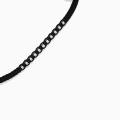 Sterling Silver Black Cord Bracelet