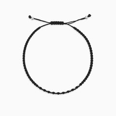 Sterling Silver Black Cord Bracelet