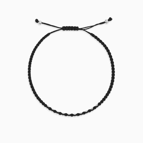 Sterling Silver Black Cord Bracelet