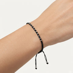 Sterling Silver Black Cord Bracelet