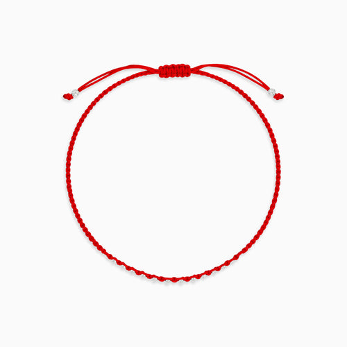 Sterling Silver Red Cord Bracelet