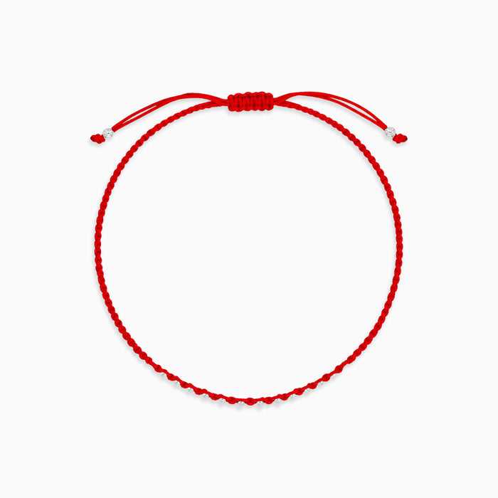 Sterling Silver Red Cord Bracelet