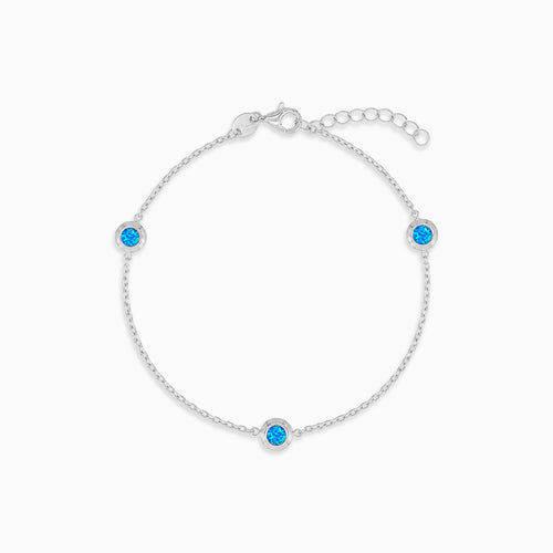 Sterling Silver Blue Opal Bracelet