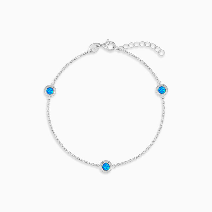 Sterling Silver Blue Opal Bracelet