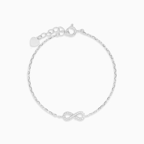 Sterling Silver Infinity Cubic Zirconia Bracelet