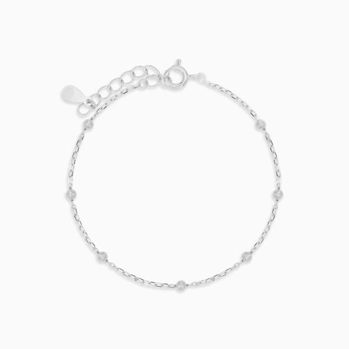 Sterling Silver Beaded Chain Bracelet