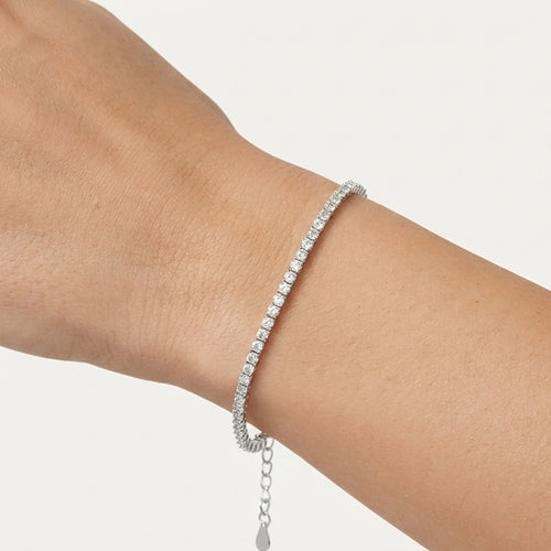 Sterling Silver Cubic Zirconia Tennis Bracelet