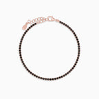 Rose Gold Plated Sterling Silver Onyx Tennis Bracelet