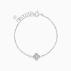 Sterling Silver Clover Cubic Zirconia Bracelet