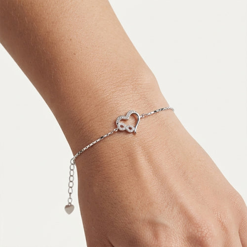 Sterling Silver Infinity Heart Bracelet