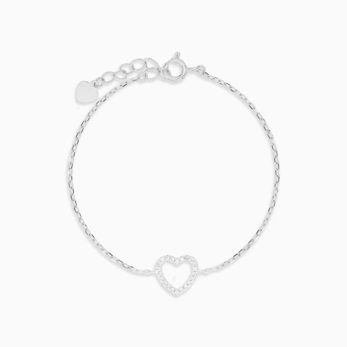 Sterling Silver Open Heart Bracelet
