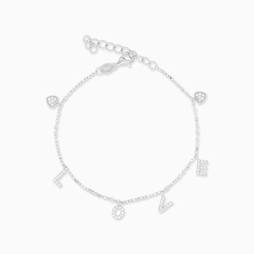 Sterling Silver LOVE Charm Bracelet