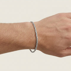 Men’s Silver Bracelet with Ornamental Links