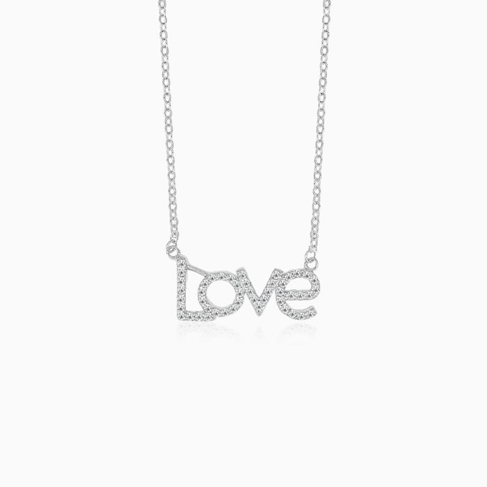 Sterling-Silber Halskette mit Liebes-Inschrift