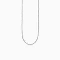 Sterling silver tennis necklace with zirconia