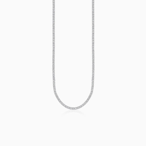 Sterling silver tennis necklace with zirconia