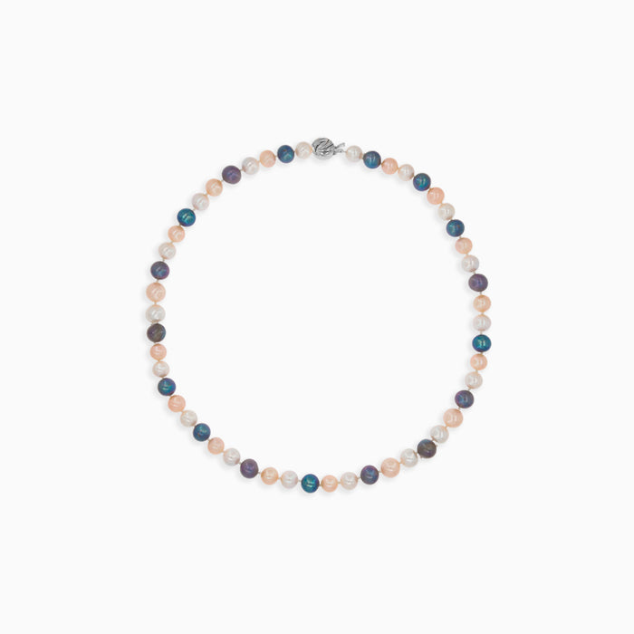 Sterling-Silber Halskette mit bunten Perlen