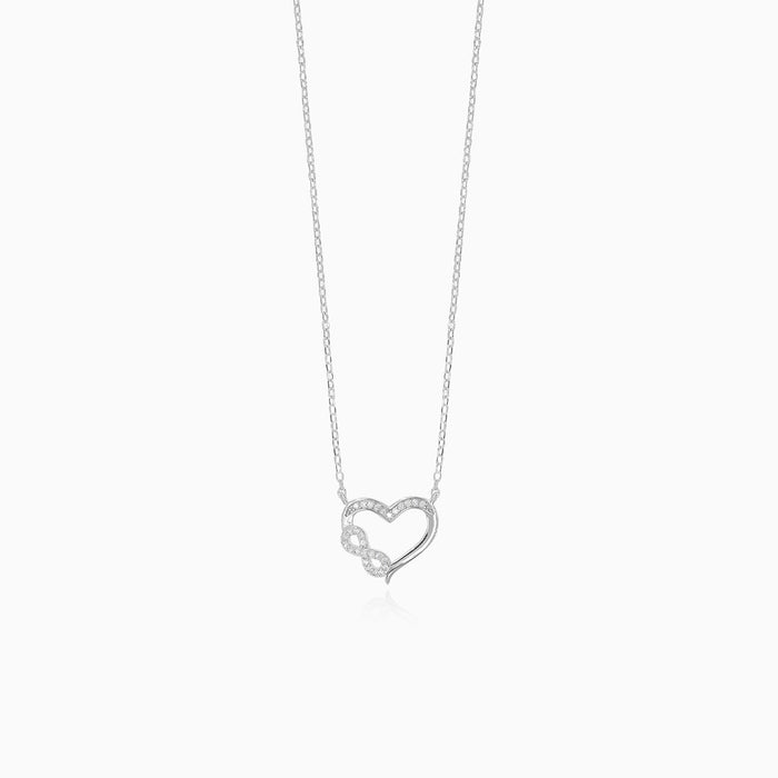 Collier cœur et infini en argent