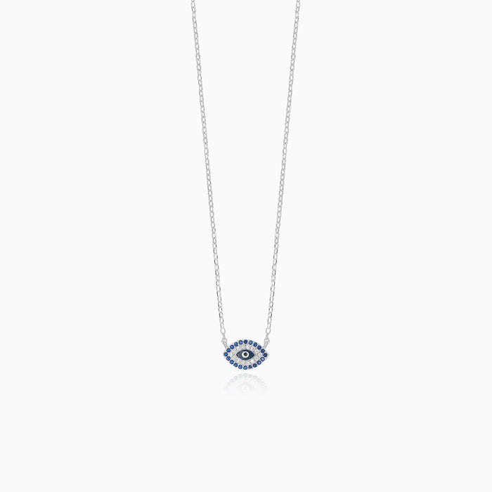 Collar ojo turco de zafiro de plata esterlina