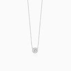 Sterling silver  necklace with halo cubic zirconia