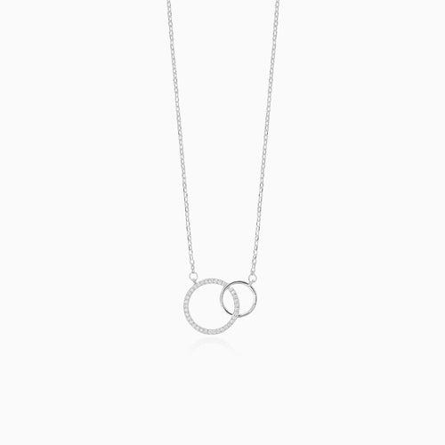 Sterling silver two circles necklace