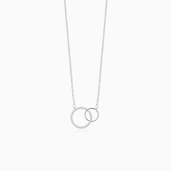 Sterling silver two circles necklace
