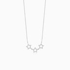 Sterling silver three stars necklace