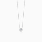 Sterling silver solitaire cubic zirconia necklace