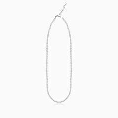 Klasický stříbrný náhrdelník s 3mm perlami