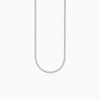 Sterling Silver 2mm Round Cubic Zirconia Tennis Necklace