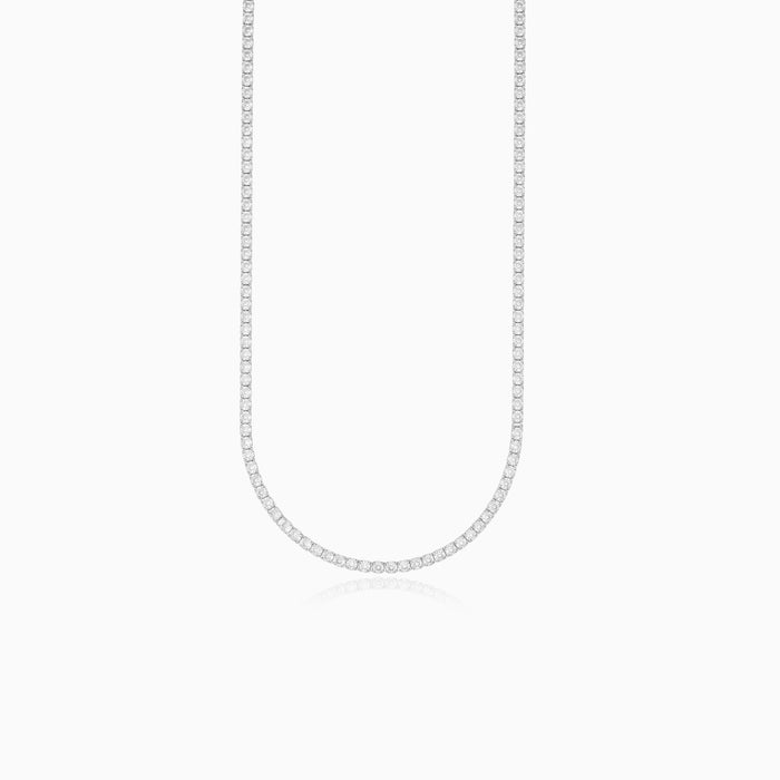 Sterling Silver 3 mm Cubic Zirconia Tennis Necklace