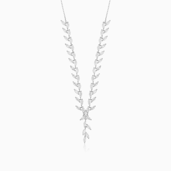 Sterling Silver Marquise Cubic Zirconia Y Necklace
