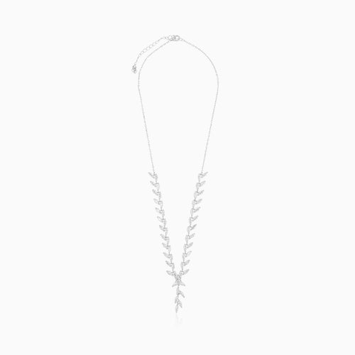 Sterling Silver Marquise Cubic Zirconia Y Necklace
