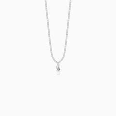 Sterling Silver Pear Drop Tennis Necklace