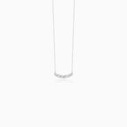 Sterling Silver Curved Cluster Necklace