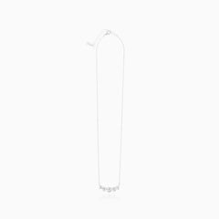 Sterling Silver Cluster Cubic Zirconia Necklace