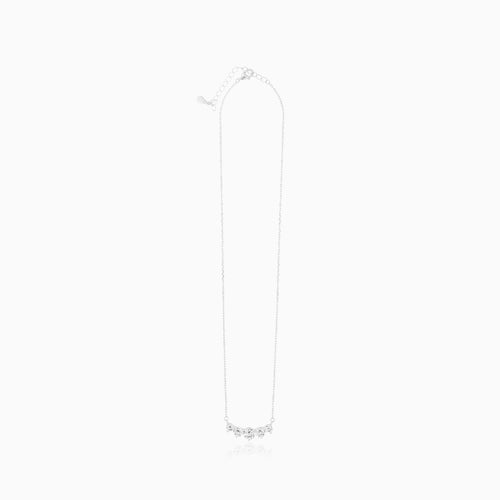 Sterling Silver Cluster Cubic Zirconia Necklace