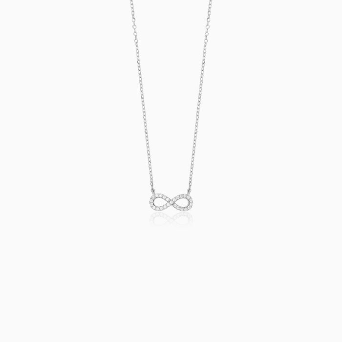 Sterling Silver Infinity Necklace with Cubic Zirconia
