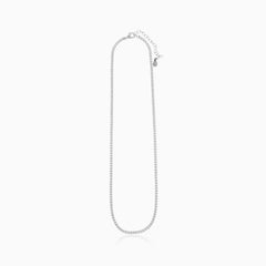 Sterling Silver Round Cubic Zirconia Tennis Necklace