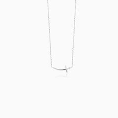 Sterling Silver Modern Cross Necklace
