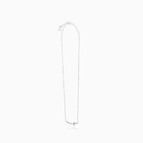 Sterling Silver Modern Cross Necklace