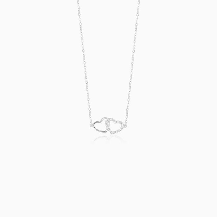 Sterling Silver Interlocking Heart Necklace