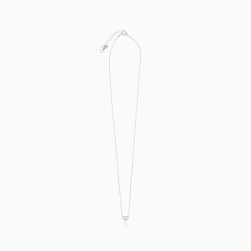 Sterling Silver Puff Heart Necklace