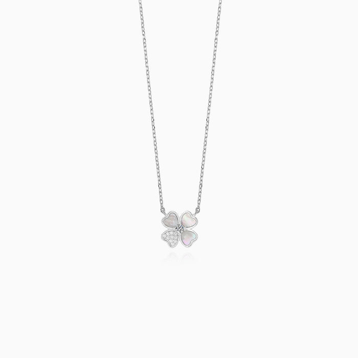Sterling Silver Mother of Pearl Clover Necklace