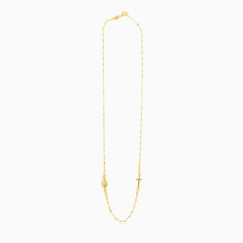 Gold-Plated Silver Rosary Chain Necklace