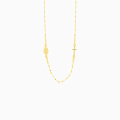 Gold-Plated Silver Rosary Chain Necklace