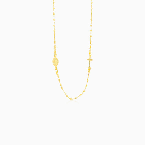 Gold-Plated Silver Rosary Chain Necklace